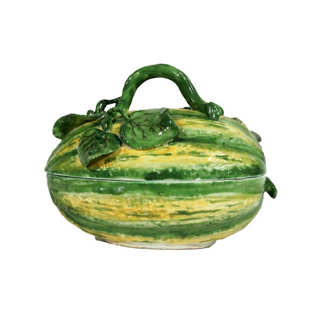Meissen Porcelain Meissen Porcelain 18th Century Tromp l'Oeil Tureen in the Form of a Melon For Sale - Image 4 of 16