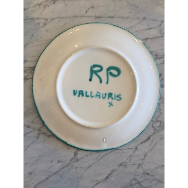 Set of 8 Hand-Painted Plates by Robert Picault — Vallauris, France, c.1950s For Sale - Image 12 of 12