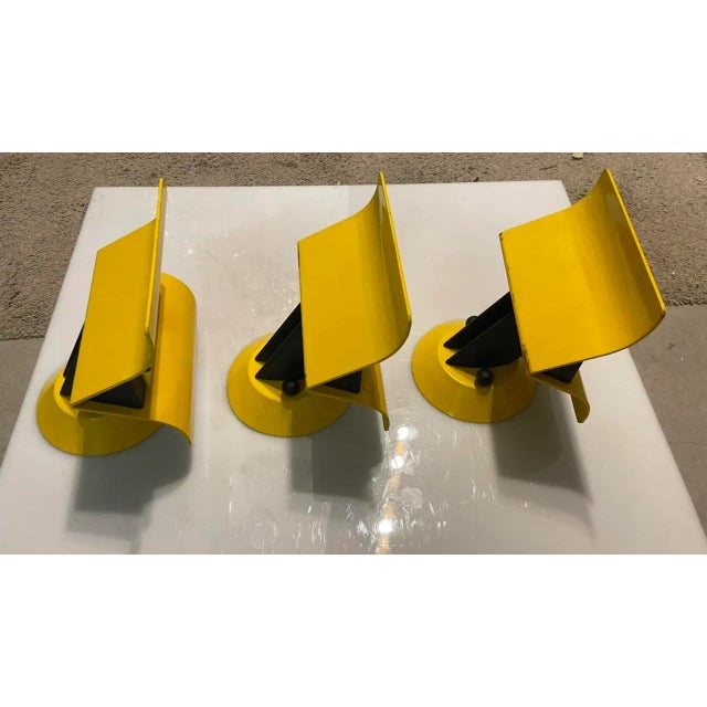 Mid-Century Italian Yellow Metal Sconces, Set of 3 For Sale - Image 12 of 12