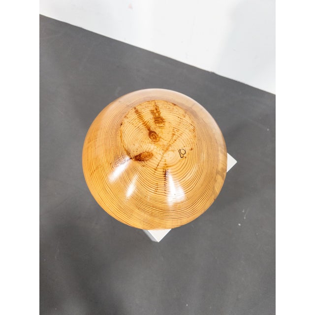 Sculptural Turned Pine Bowl by Oscar Johansson, Sweden For Sale - Image 4 of 8