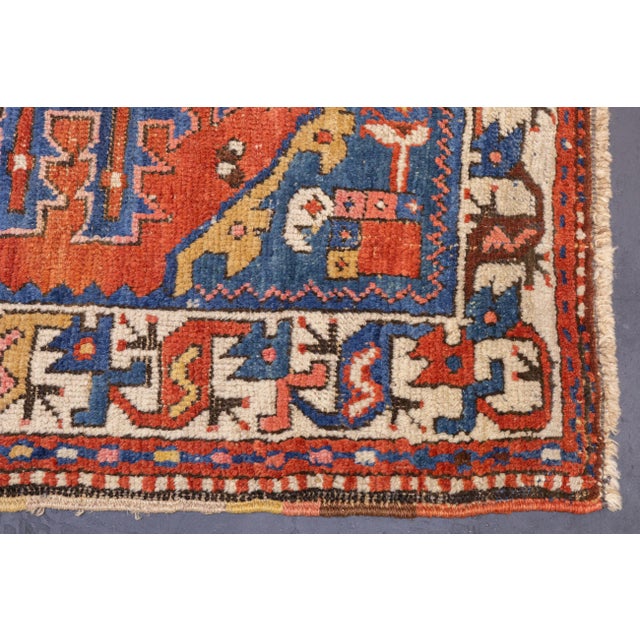 Antique Persian Heriz Rug 3'5'' X 10'1'' For Sale - Image 4 of 9
