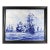 Dutch Delft Tile Picture, Fleet of Ships, Blue & White, Framed For Sale