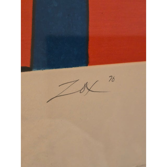 Vintage Mid Century Modern Abstract Lithograph Zox For Sale - Image 4 of 12