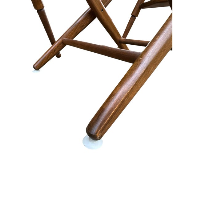 Walnut Directors Chair FoldingCongo Bongo Canvas Textile For Sale - Image 11 of 12