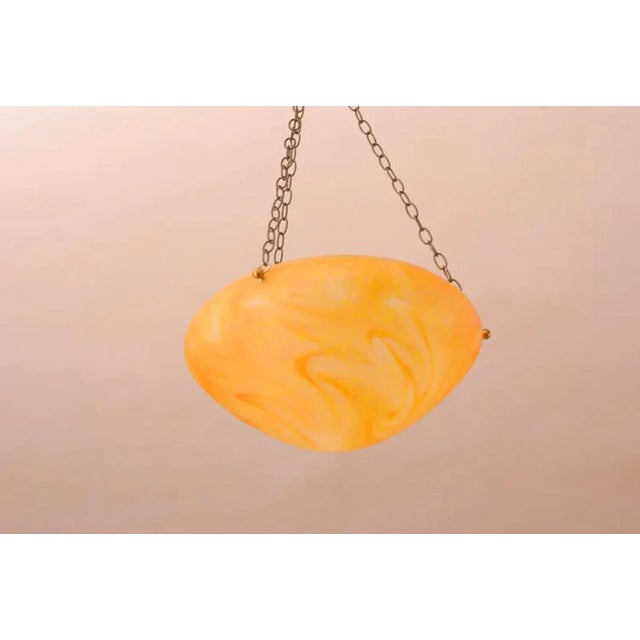 Art Nouveau Orange Glass Pendant Lamp, 1920s For Sale - Image 3 of 10