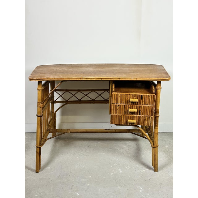Vintage Rattan Desk, 1960s For Sale - Image 12 of 12