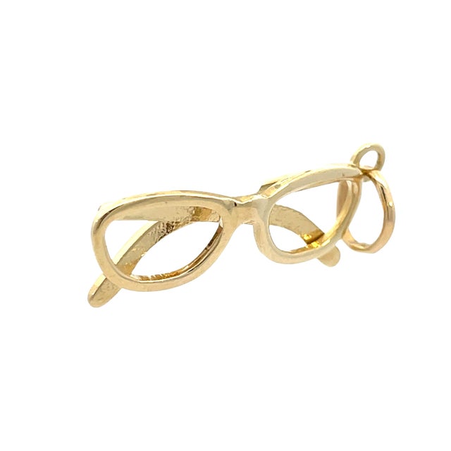 Early 21st Century 14k Yellow Gold Eyeglasses Frame Design Charm/Pendant For Sale - Image 5 of 6