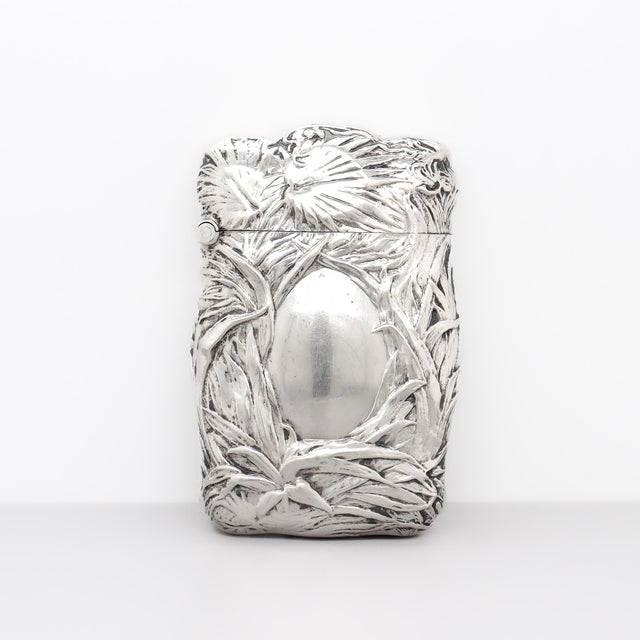 Early 20th Century Antique Blackinton & Co. Palm Leaf Tropical Sterling Silver Matchsafe or Vesta For Sale - Image 5 of 15