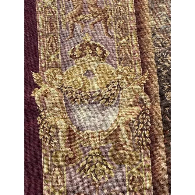 Vintage French Needlepoint Tapestry, 1950s For Sale - Image 12 of 18