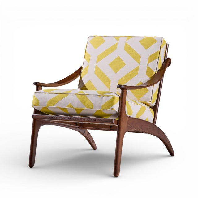 Arne Hovmand Olsen for P. Mikkelsen Mid Century Teak Lean Back Lounge Chairs - Pair For Sale In Chicago - Image 6 of 12