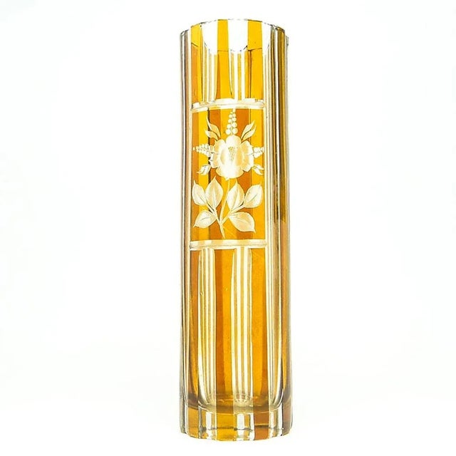 Gold Art Deco Polish Glassworks from Julia Glassworks, 1970s For Sale - Image 8 of 10