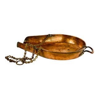 Monumental 1890's Victorian English Shopkeeper's Scale Pan in Copper and Brass For Sale