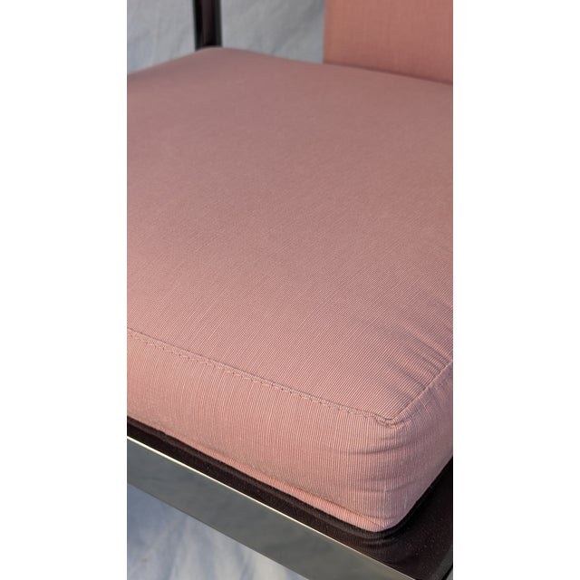 Pair of 1985 Design Institute of America Chrome Ming Armchairs on Casters For Sale - Image 10 of 12