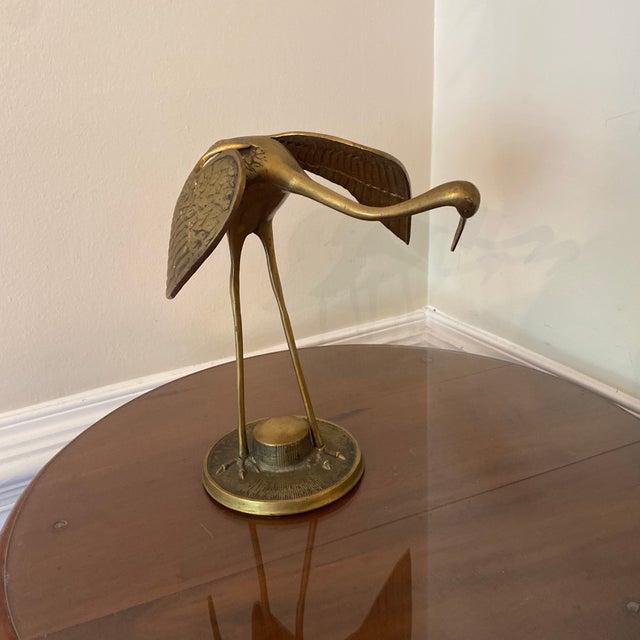 Metal Vintage 1970s Brass Crane For Sale - Image 7 of 9