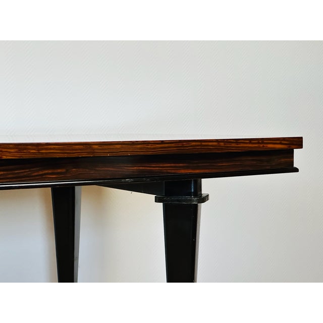 Art Deco Dining Table in Macassar Ebony with Marquetry, France, 1940s For Sale - Image 11 of 18