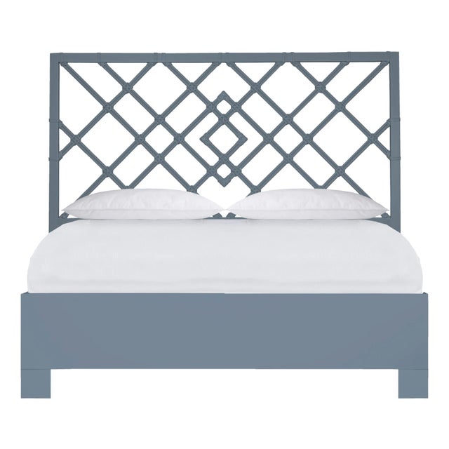 Darien Platform Bed King, Regatta Blue For Sale
