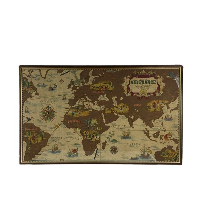 1939 Lucien Boucher, Air France 'Nova Et Vetera' Poster Map, Paris France For Sale - Image 13 of 13