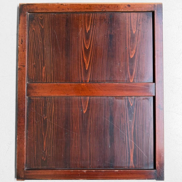 Contemporary Japanese Minimalist Wooden Door or Wall Panels, 1890s, Set of 2 For Sale - Image 3 of 9