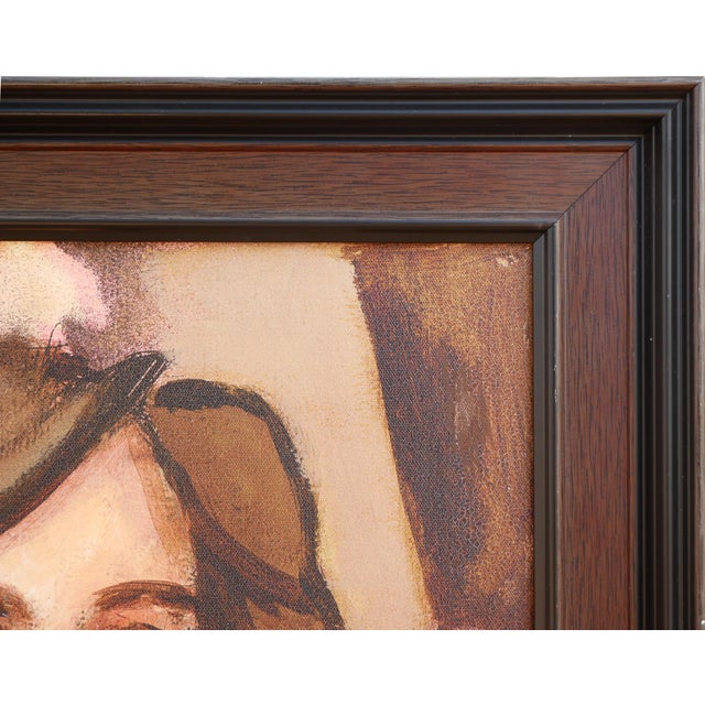 Paint David Adickes "Cubist Head with Leaves" Modern Abstract Brown Toned Figurative Portrait Print, 2006 For Sale - Image 7 of 8