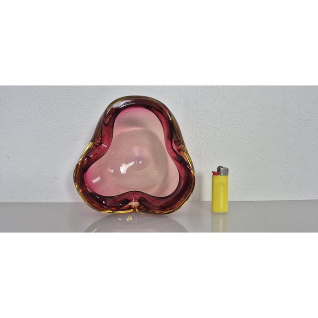 Pink and Yellow Murano Glass Ashtray, Italy, 1960s For Sale - Image 10 of 13
