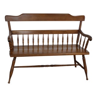 Ethan Allen Heirloom Nutmeg Maple 48" Bench/Settee For Sale