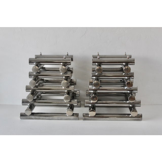 Paul Mayen Paul Mayen Style Chrome Tubular Stacked Side Tables Vintage-a Pair For Sale - Image 4 of 17