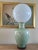 Large Vintage Thai Celadon Carved 'Buddhist Temples with Birds" Globe Table Lamp This Spectacular Thai celadon globe table...