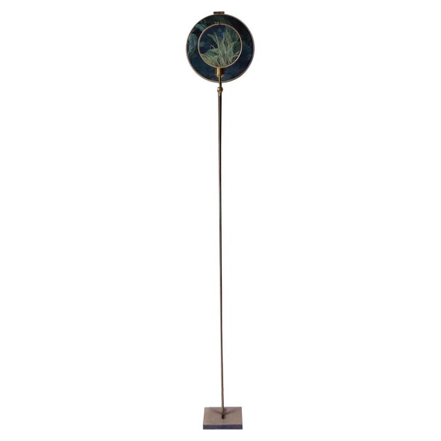 Metal Circle Blue Grey Floor Lamp by Sander Bottinga For Sale - Image 7 of 7