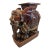 Vintage Brown Ceramic Elephant Plant Stand, Hollywood Regency, Chinoiserie For Sale