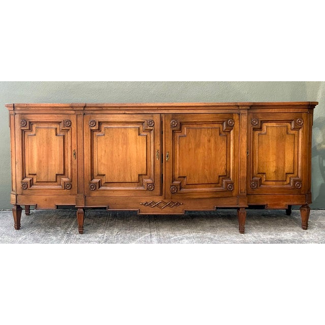 Vintage Notched Millwork Credenza For Sale - Image 9 of 12