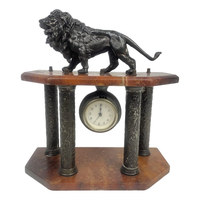 Liberty Clock in Red Marble, 1920s For Sale