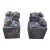 Vintage Chinese Soapstone Foo Dog Seal Pair With Carved Calligraphy Bases For Sale