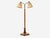 Art Deco Swedish Art Deco, Double Floor Lamp, Burl Wood, Metal, Fabric, Sweden, 1940s For Sale - Image 3 of 17
