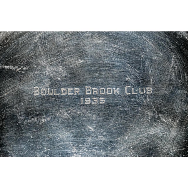 1930s Nice Antique 1935 Boulder Brook Club Silverplate Presentation Trophy Plate New York Equestrian Horse Home Decor For Sale - Image 5 of 9