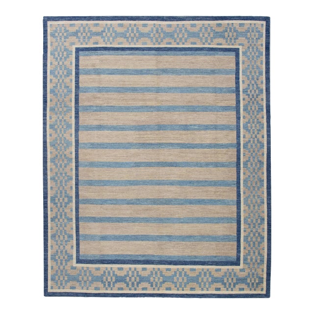 Modern Turkish Oushak Rug 9'10" x 12'1" For Sale