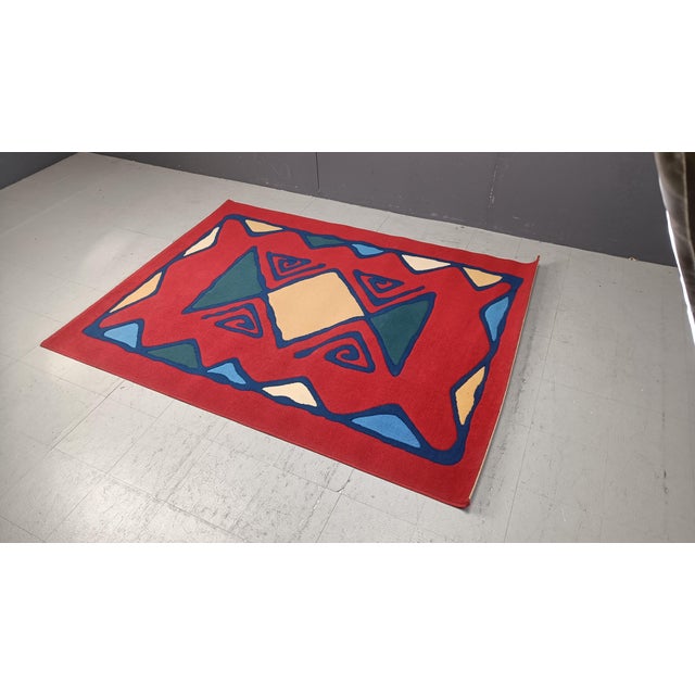 Textile Large Hand-Knotted Rug, 1980s For Sale - Image 7 of 8