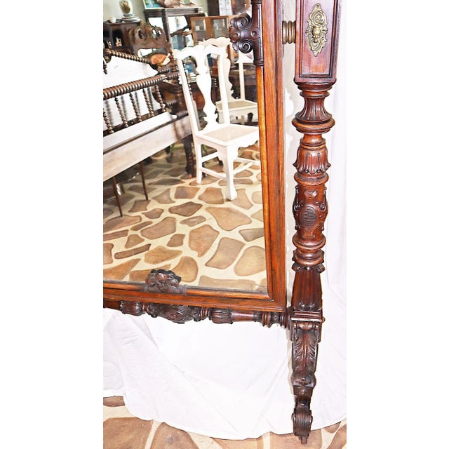 Brown 19th Century Rosewood Cheval Mirror For Sale - Image 8 of 13