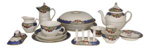 Breakfast Set for 1 from Orchard Booths Silicon China, 1920s, Set of 11