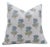 FabDivine Floral Block Print Pillow Cover 26x26 Inch Thick Cotton White-Manmohan For Sale