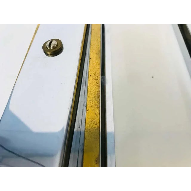 Art Deco Pair of French Brass and Aluminium Art Deco Sconces, France, 1940s For Sale - Image 3 of 13