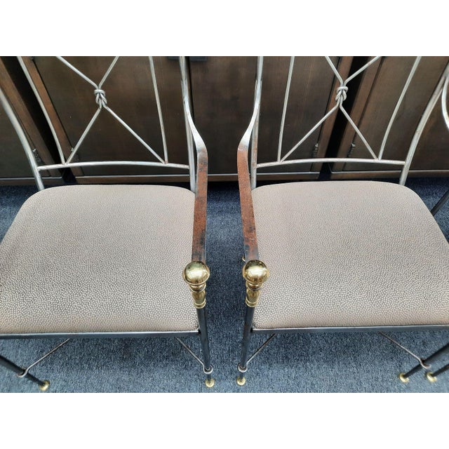 Regency Wrought Iron Armchair by Alberto Orlandi, Italy, 1970s For Sale - Image 11 of 18