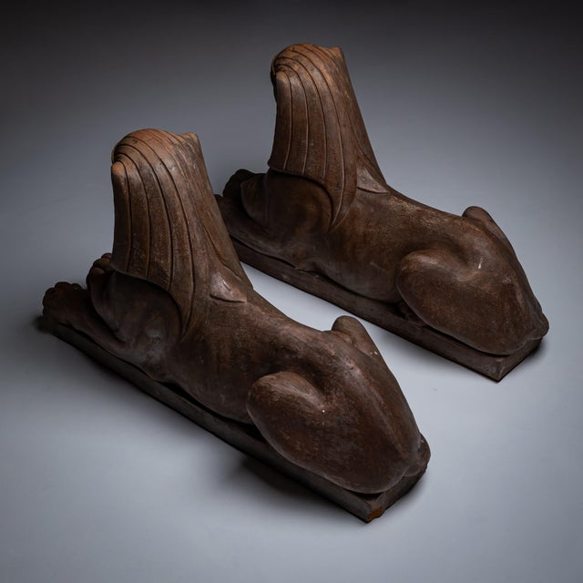 Terracotta Sphinxes, 20th Century, Set of 2 For Sale - Image 6 of 12