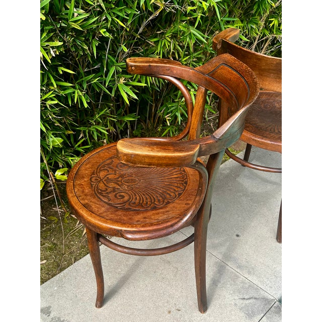 Traditional Pair of Antique Thonet-Style Bentwood Armchairs For Sale - Image 3 of 12