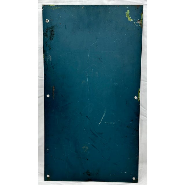 Rare Authentic Antique Enamel on Steel Boston Trolly - Streetcar Destination Sign - Circa 1920s For Sale - Image 10 of 11