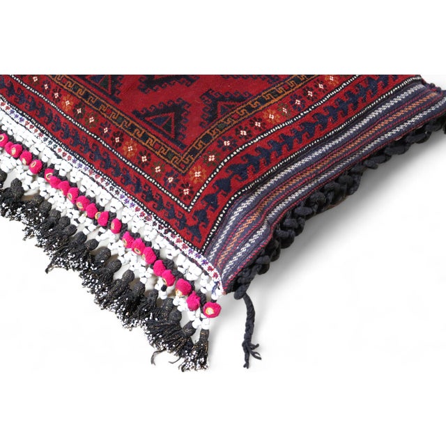 Vintage Afghan Nomad Rug Seat Cushion Cover, 1970s For Sale - Image 15 of 18