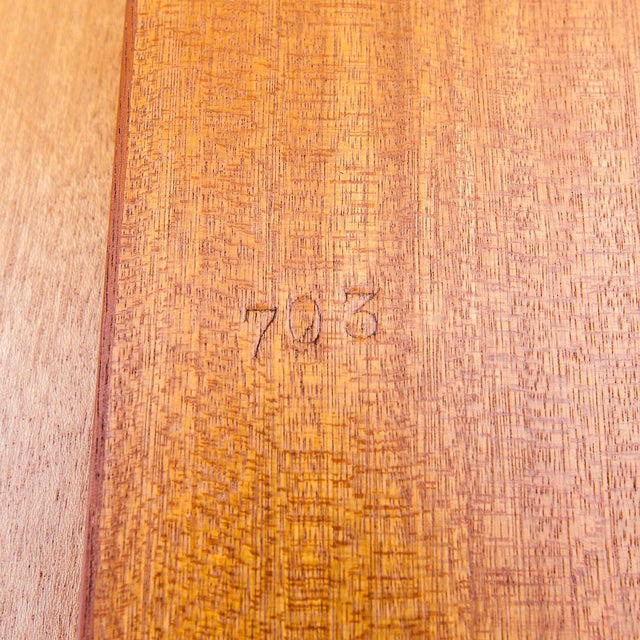 Restored 1950s Mahogany Dining Table With Two Leaves Attributed to Brown Saltman For Sale - Image 12 of 17