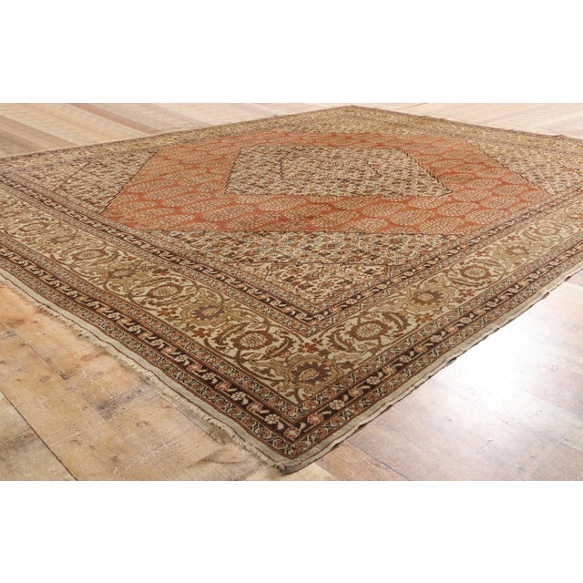Textile Late 19th Century Haji Khalili Persian Tabriz Rug, 10'00 X 12'02 For Sale - Image 7 of 9
