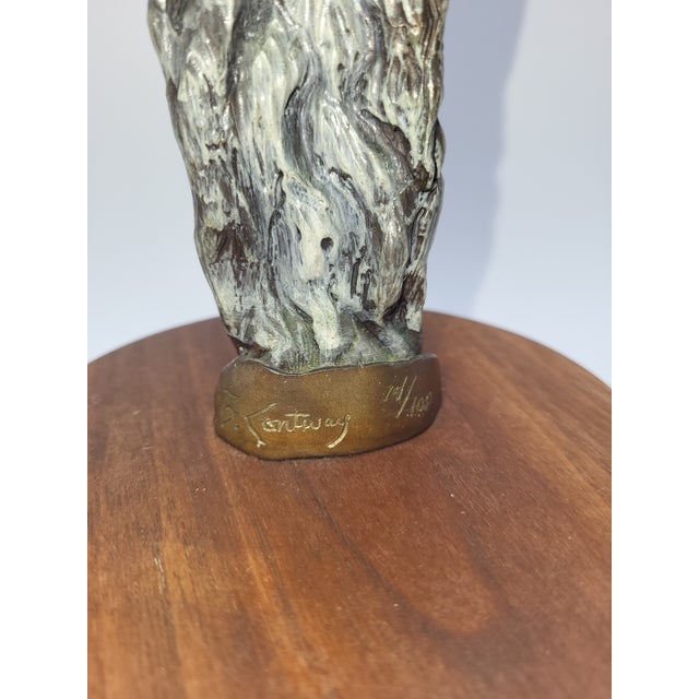 1980s Limited Edition Bruce Contway Bronze Bust Sculpture "Crazy Dog" - 74/100 For Sale - Image 4 of 10