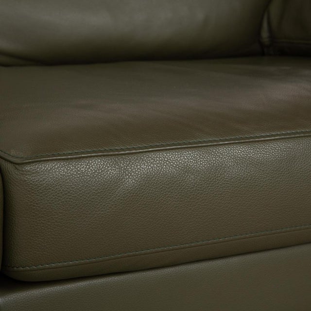 Animal Skin Olive Green Leather Claro Two-Seater Sofa with Manual and Electric Function from FSM For Sale - Image 7 of 15