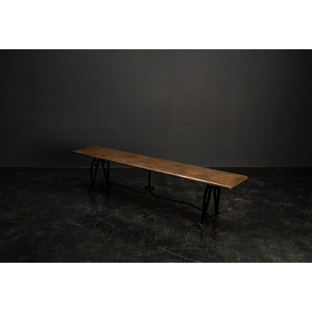 1920s Handcrafted Copper-Clad Bench, 1920s For Sale - Image 5 of 18